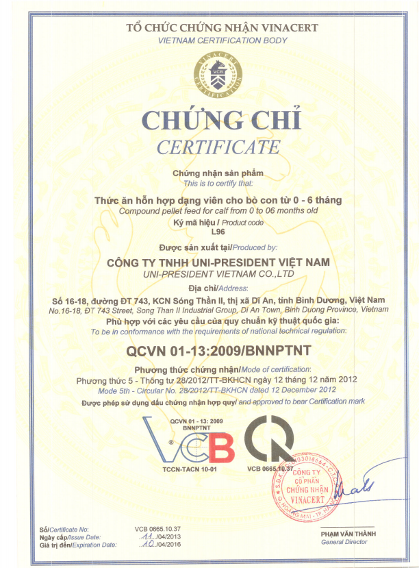 Chứng nhận hợp quy của Bộ GTVT với CTY TNHH VT Khánh Hội - KhanhHoi.